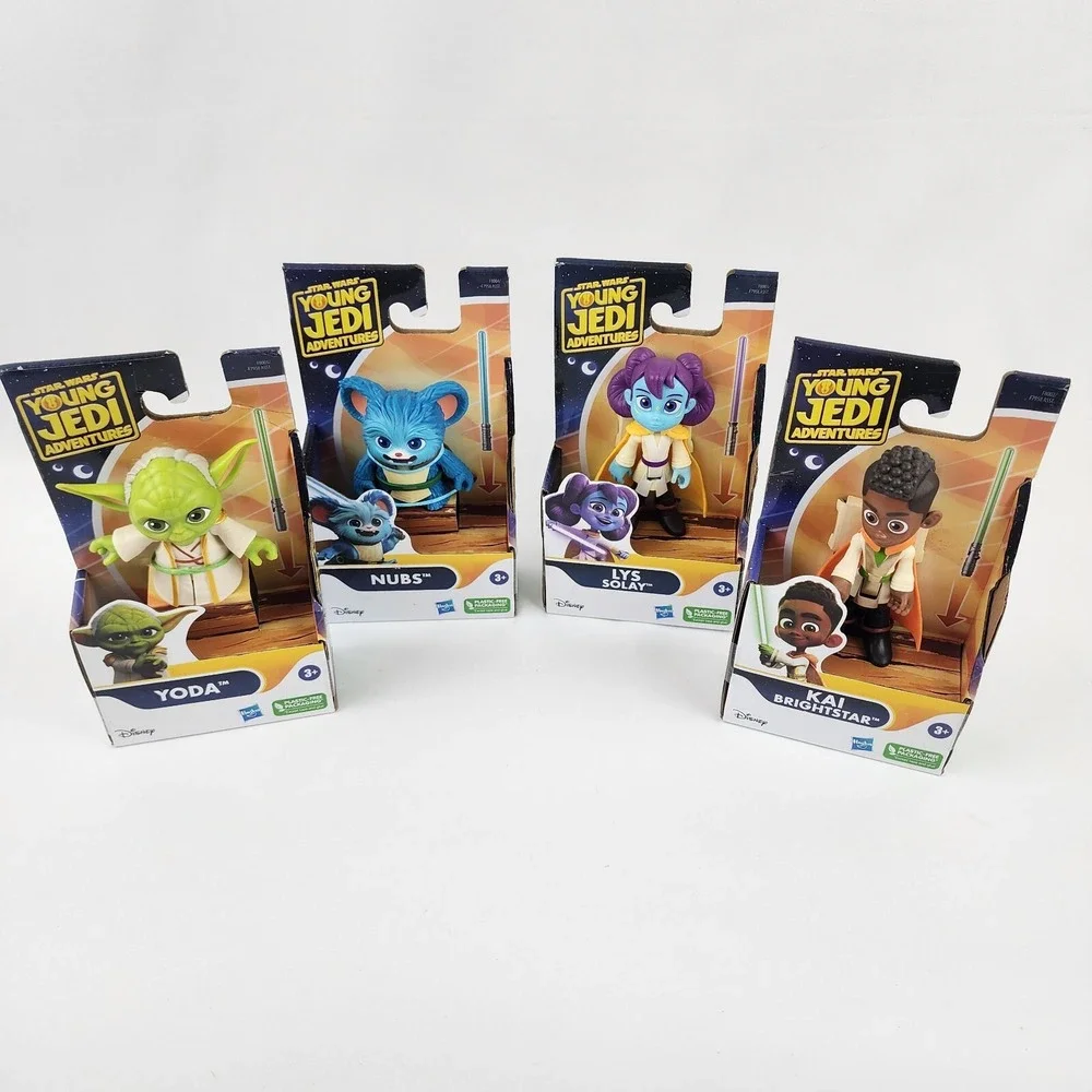 Star Wars Young Jedi Adventures lot of 4 Yoda, Kai, Lys,‎ and Nubs Hasbro